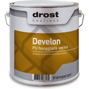 Drost Develon PU Hoogglans vernis Inhoud: 2,5 liter, Kleur: Transparant | 8717154066470 | Verf