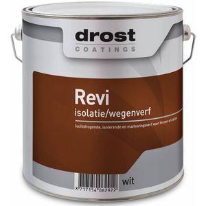 Drost - Revi Isolatie/Wegenverf - Wit - 0.25 liter - Slijtvaste Muurverf