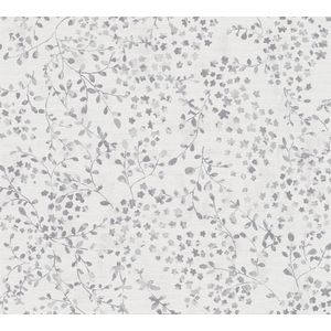 A.S. Création PintWalls II - Vliesbehang - Grijs Wit Zilver - Bloemetjes