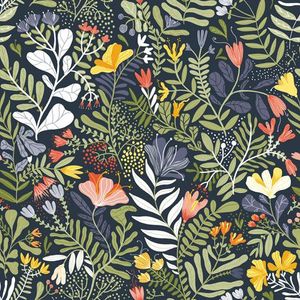 Lina - Brittsommar Dark Green - Groen | 5901638004772 | Behang