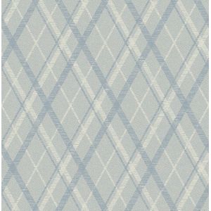 Sauvage - Ruit - Vliesbehang - Grijs/Blauw - Sauvage Collectie