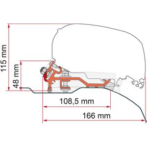 Fiamma Kit Ducato/Jumper/Boxer H2 luifelbeugel