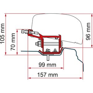 Fiamma Luifel Adapter Kit Renault Trafic L2 - Diep Zwart - LHD + RHD
