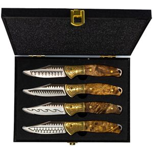 Homeys steakmessen set 19,8 cm zilver/goud - 4-delige set