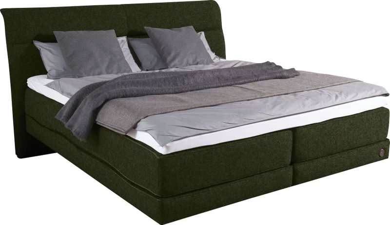 Birkenstock Boxspringbett "Arran", Schwebeoptik, Kopfteil mit horizontaler Steppung, Kopfteilhöhe 125 cm