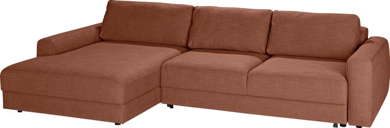 TRENDMANUFAKTUR Ecksofa "Bourbon II, hoher Sitzkomfort, extrabreite Recamiere für Relaxkomfort", wahlweise mit Bettfunktion und Bettkasten, zeitlos und elegant, L-Form
