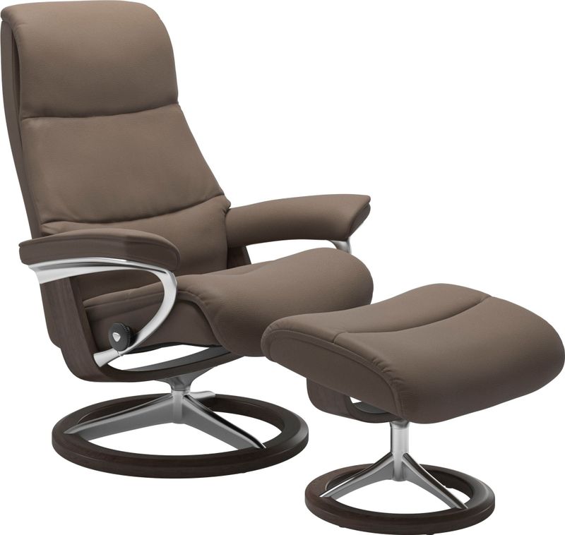 Stressless Relaxsessel "View", (Set, Relaxsessel mit Hocker), mit Signature Base, Größe S,Gestell Wenge