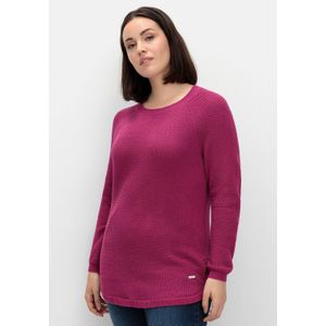 Sheego Strickpullover "Große Größen", im Strukturstrick, mit Zierknöpfen seitlich