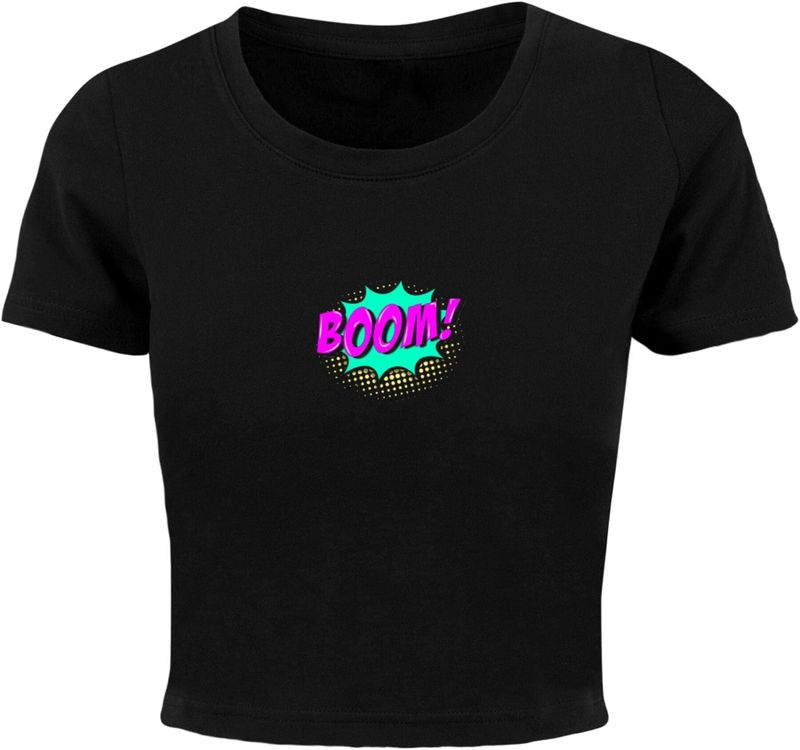 Merchcode T-Shirt "Merchcode Damen Ladies BOOM Comic Cropped Tee", (1 tlg.)