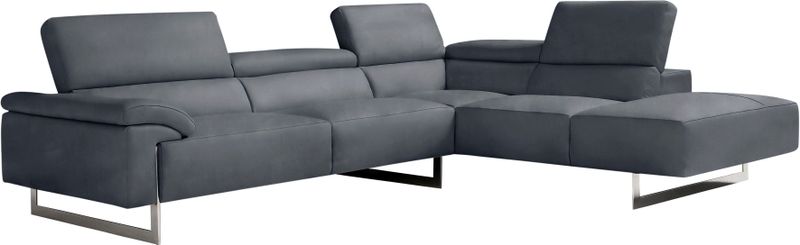 Egoitaliano Ecksofa "Malika", mit Ottomane, inkl. Kopfteilverstellung und chromfarbenen Metallfüßen