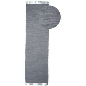 carpetfine Teppich "Kelim Chindi uni", rechteckig, 5 mm Höhe, Wendeteppich, reine Baumwolle, handgewebt, Uni-Farben, mit Fransen