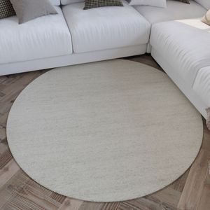 Wecon home Wollteppich "Hamptons SIXTEEN", rund, 10 mm Höhe, Schurwolle, Kurzflor, Wohnzimmer, Schlafzimmer, elegant, meliert