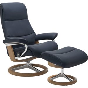 Stressless Relaxsessel "View", (Set, Relaxsessel mit Hocker), mit Signature Base, Größe S,Gestell Eiche