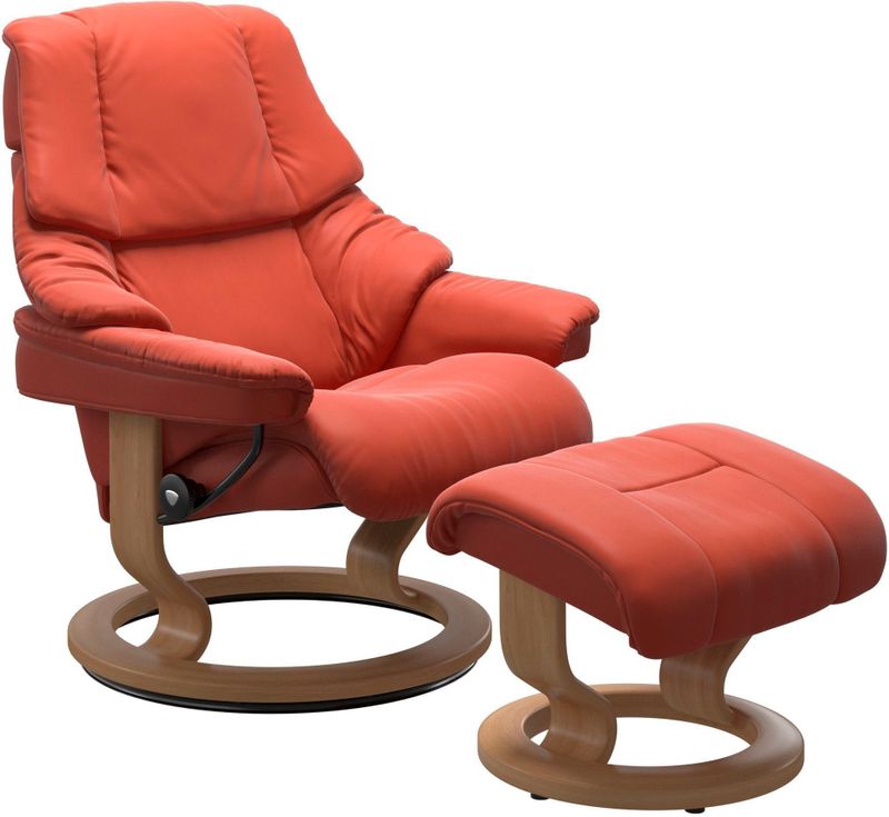 Stressless Relaxsessel "Reno", (Set, Relaxsessel mit Hocker), mit Hocker, mit Classic Base, Größe S, M & L, Gestell Eiche