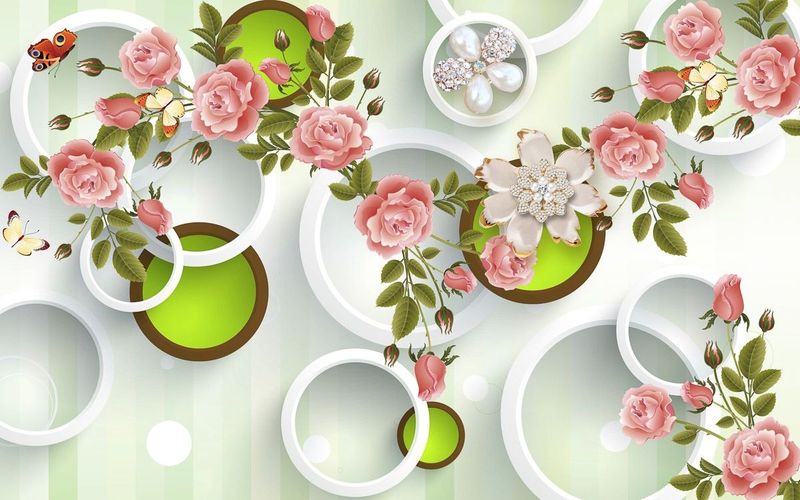 Papermoon Fototapete "Muster mit Blumen"