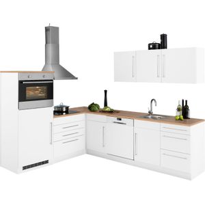 KOCHSTATION Winkelküche "KS-Samos", mit E-Geräten, Stellbreite 200/270 cm