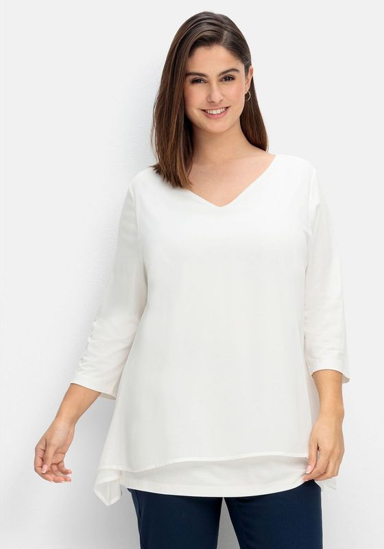 Sheego 3/4-Arm-Shirt "Große Größen", mit Chiffon-Oberteil
