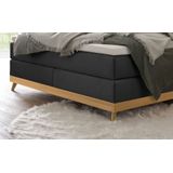 HASENA Boxspringbett Villa, Boxspringbett, edle Polsterteile, Sockel und Kopfteil aus heller Eiche