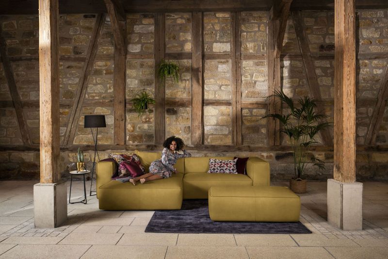 W.SCHILLIG Ecksofa "around-the-block, modern und elegant, bequem, L-Form", mit eleganter Biese, mit Federkern