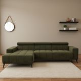 DOMO collection Ecksofa "Trento L-Form, mit Kufenfuß oder Einzelfuß", wahlweise mit Kopfteilverstellung, Recamiere links/rechts bestellbar