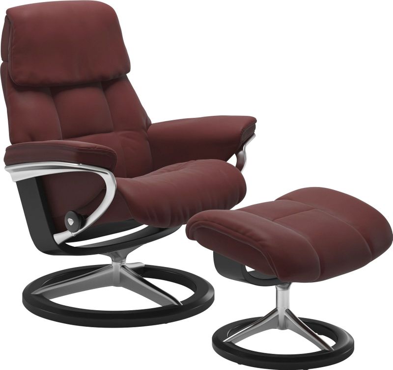 Stressless Hocker "Ruby", mit Signature Base, Gestell Eiche, Wenge, Braun & Schwarz