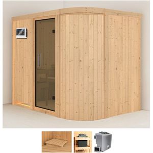 Karibu Sauna "Thyra 4", 9-kW-Bio-Ofen mit externer Steuerung