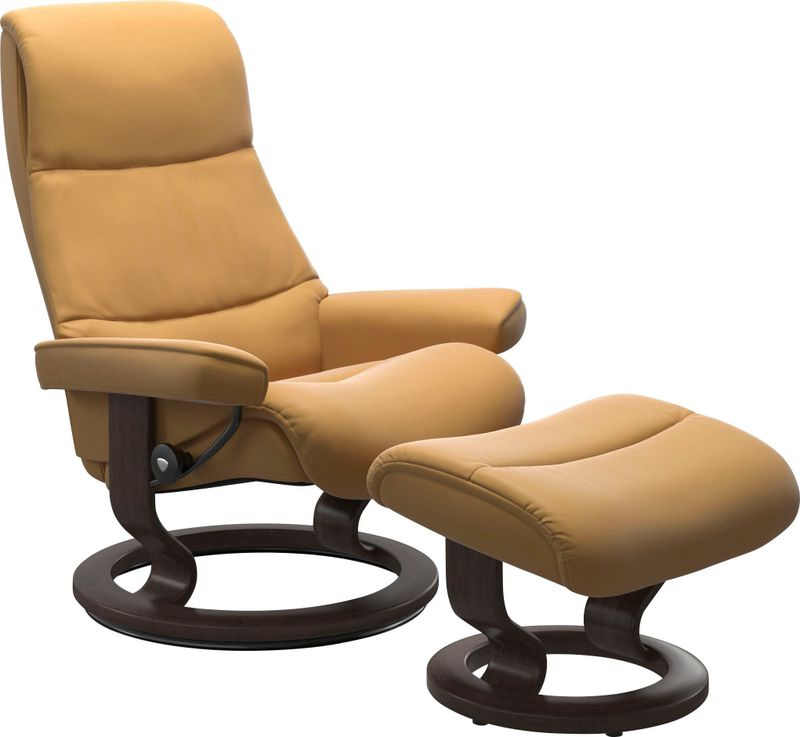 Stressless Relaxsessel "View", (Set, Relaxsessel mit Hocker), mit Classic Base, Größe M,Gestell Wenge