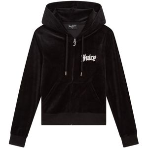 Juicy Couture Kapuzennickijacke "ROBERTSON CAVIAR HOODIE Damen", mit Kapuze, Trainingsjacke Damen, Sweatjacke mit Kapuze, Velour, mit Glitzer, Sale