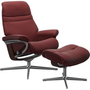 Stressless Relaxsessel "Sunrise", (Set, Relaxsessel mit Hocker), mit Hocker, mit Cross Base, Größe S, M & L, Holzakzent Braun