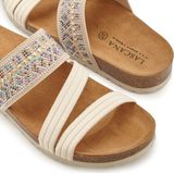 LASCANA Pantolette "Mule, Sandale, offener Schuh, Sommerschuh,", mit Komfortkorkfußbett aus Leder und elastischen Riemen