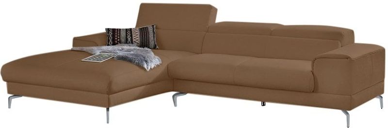 W.SCHILLIG Ecksofa "piedroo, Designsofa mit tollem Sitzkomfort, bequem und elegant, L-Form", Kopfteilverstellung, wahlweise mit Sitztiefenverstellung, Breite 303cm