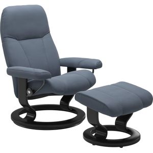 Stressless Relaxsessel "Consul", (Set, Relaxsessel mit Hocker), mit Hocker, mit Classic Base, Größe S, Gestell Schwarz