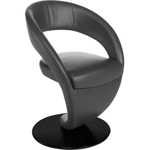 K+W Komfort & Wohnen Drehstuhl "Wave", Design-Drehstuhl, schwarzer Drehteller
