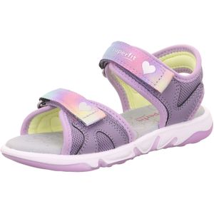 Superfit Sandale "PEBBLES WMS: mittel", Sandalette mit süßem Glitzerverschluss, Größenschablone zum Download