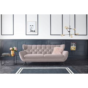 3C Candy 3-Sitzer "Beatrice, extravagantes Megasofa, bequem, Küchensofa", mit Rückensteppung im Rautenmuster, Samt Optik, auch in Fellimitat