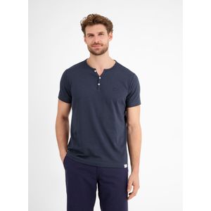 LERROS Henleyshirt "LERROS Serafino-Shirt in unifarbener Strukturware"