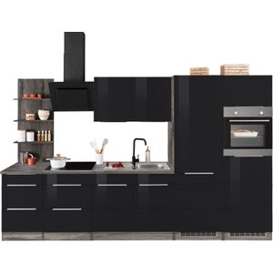 KOCHSTATION Küchenzeile "KS-Brindisi Breite 330 cm", wahlweise mit E-Geräten und Induktion, mit MDF-Fronten und Regal
