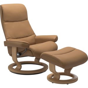 Stressless Relaxsessel "View", (Set, Relaxsessel mit Hocker), mit Classic Base, Größe S,Gestell Eiche