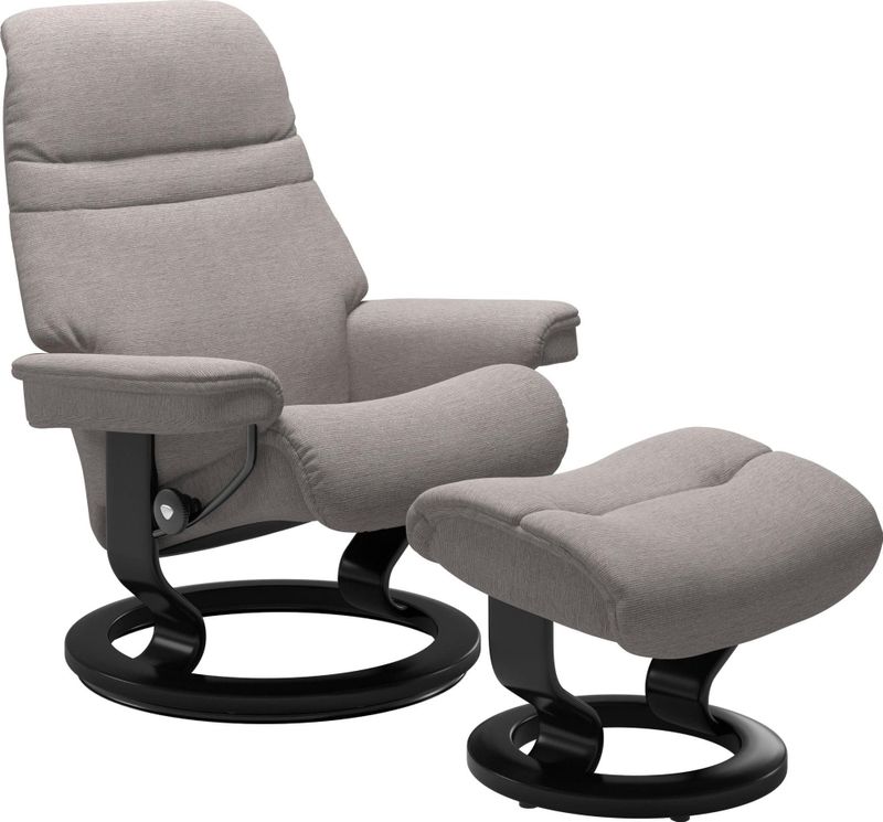Stressless Relaxsessel "Sunrise", (Set, Relaxsessel mit Hocker), mit Classic Base, Größe S, Gestell Schwarz