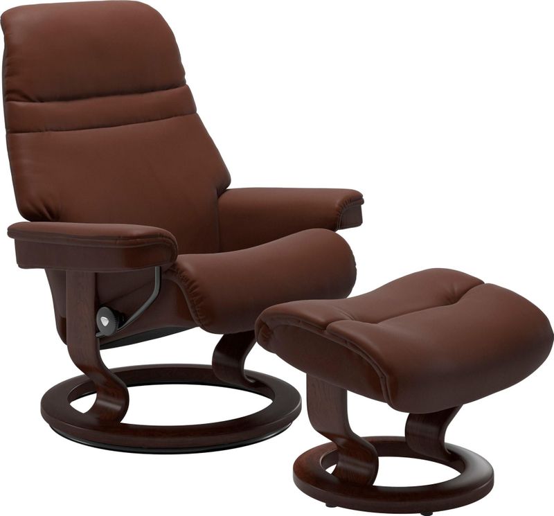 Stressless Relaxsessel "Sunrise", (Set, Relaxsessel mit Hocker), mit Classic Base, Größe L, Gestell Braun