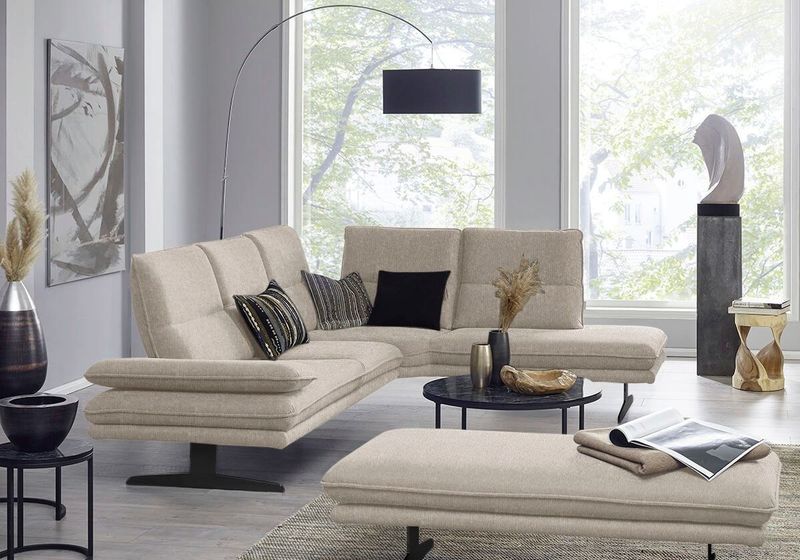 W.SCHILLIG Ecksofa "broadway, Designsofa, toller Sitzkomfort, zeitlos, elegant, L-Form", Sitztiefenverstellung, Kopfteil- & Seitenteilverstellung, Breite 284cm