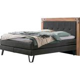 HASENA Boxspringbett Oakland, Boxspringbett, Industrial Look, Kopfteil aus Wildeiche, Used-Look
