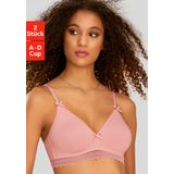 petite fleur Bralette-BH, ohne Bügel mit Spitzenband, aus weicher Baumwolle, Basic Dessous