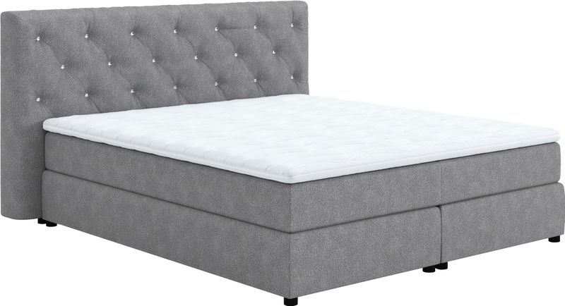 COTTA Boxspringbett "Castle", mit Strasssteinen im Kopfteil, inkl. Topper