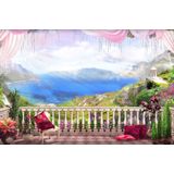 Papermoon Fototapete "Terrasse Pink"