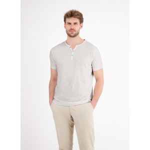 LERROS Henleyshirt "LERROS Serafino-Shirt in unifarbener Strukturware"