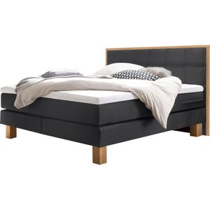 HASENA Boxspringbett "Cottage" mit gepolstertem Kopfteil, Kopfteilrahmen und Füsse aus massiver Eiche