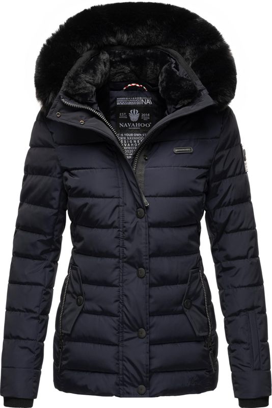 Navahoo Steppjacke "Milianaa", mit Kapuze, Edle Winterjacke mit weicher Kunstfell-Kapuze