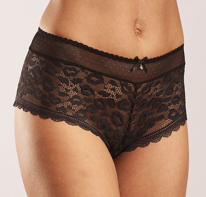 Vivance Panty, aus Spitze in Kussmund-Optik und weichem Mesh-Material