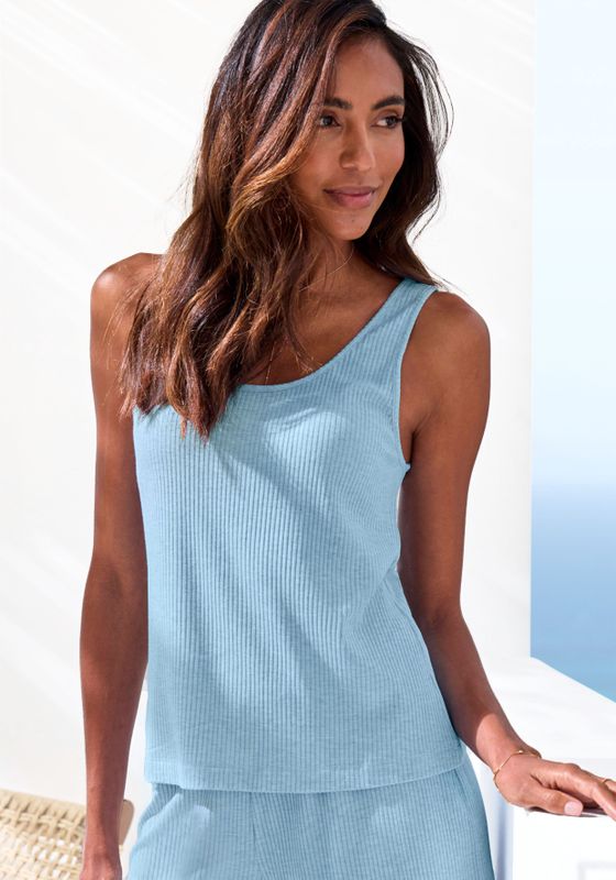 s.Oliver Pyjamaoberteil, in elastischer Rippware